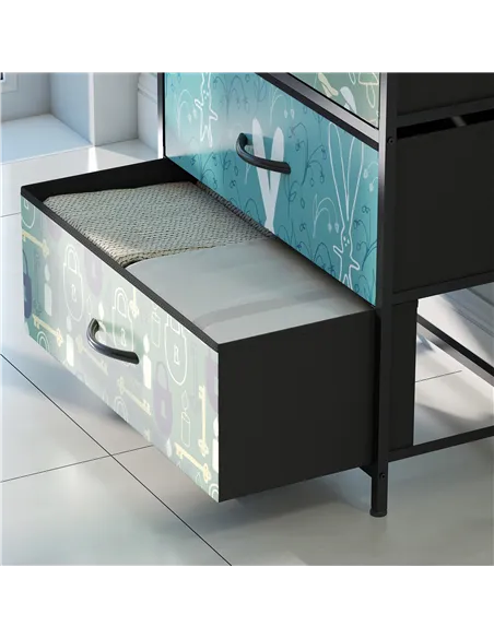 HOMCOM 4-Drawer Chest of Drawers - Blue