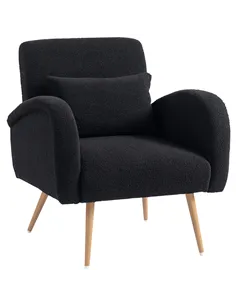 HOMCOM Teddy Fleece Accent Chair - Black