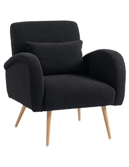 HOMCOM Teddy Fleece Accent Chair - Black