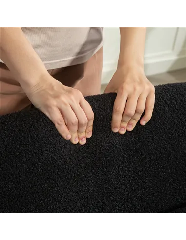 HOMCOM Teddy Fleece Accent Chair - Black