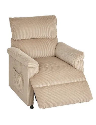 HOMCOM Corduroy Electric Massage Recliner - Brown