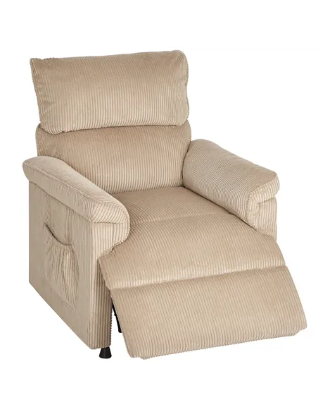 HOMCOM Corduroy Electric Massage Recliner - Brown