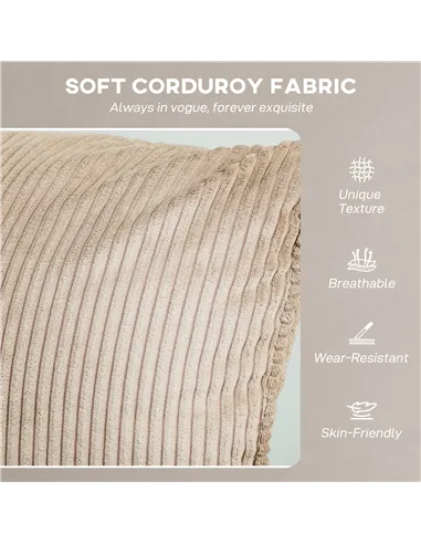 HOMCOM Corduroy Electric Massage Recliner - Brown