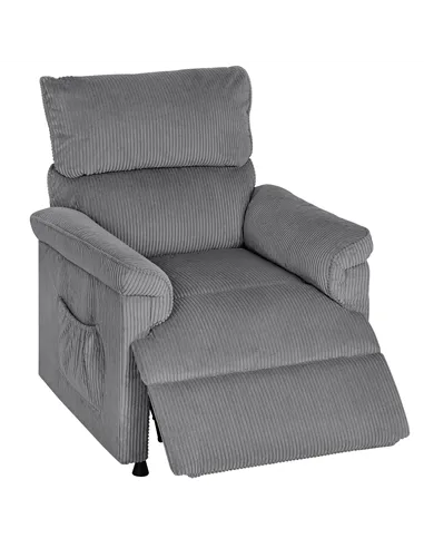 HOMCOM Corduroy Electric Massage Recliner - Grey