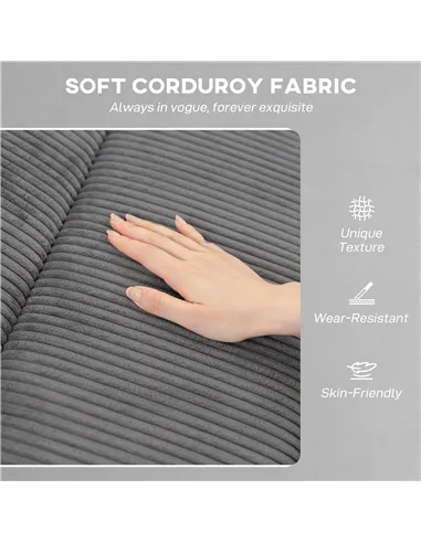 HOMCOM Corduroy Electric Massage Recliner - Grey