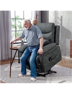 HOMCOM Power Lift Recliner Chair with Vibration Massage, Heat, USB - Grey 2