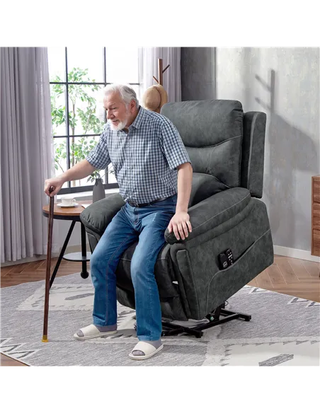 HOMCOM Power Lift Recliner Chair with Vibration Massage, Heat, USB - Grey