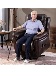 HOMCOM Power Lift Recliner Chair with Vibration Massage, Heat, USB - Brown 2