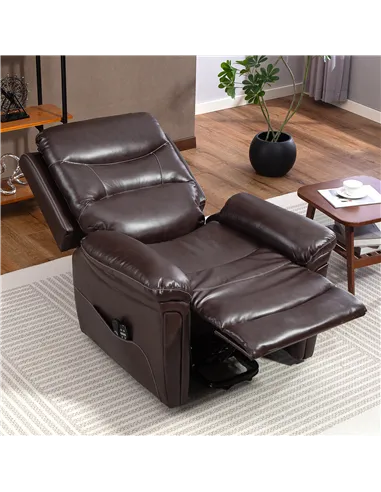 HOMCOM Power Lift Recliner Chair with Vibration Massage, Heat, USB - Brown