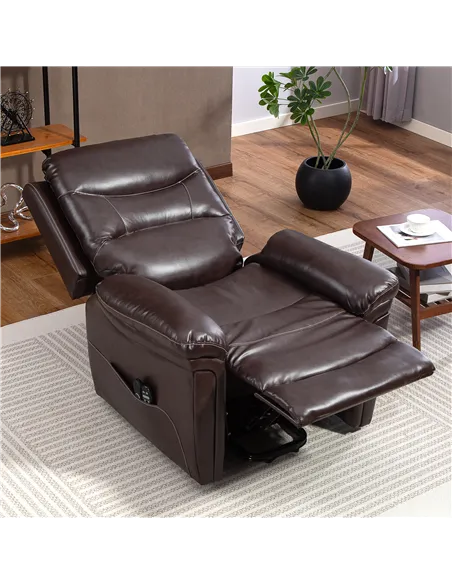 HOMCOM Power Lift Recliner Chair with Vibration Massage, Heat, USB - Brown