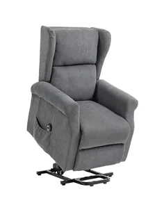 HOMCOM Power Lift Recliner Armchair, Electric Lift Chair for Elderly, Fabric Riser and Reclining Chair with Remote Control, Side