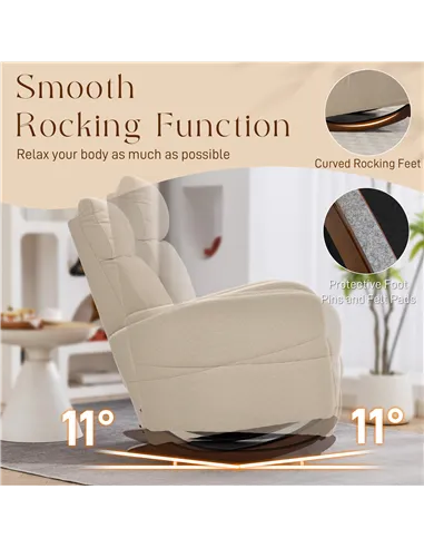 HOMCOM Corduroy Rocking Armchair - Beige