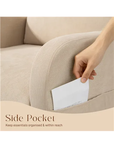 HOMCOM Corduroy Rocking Armchair - Beige