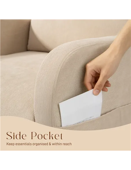 HOMCOM Corduroy Rocking Armchair - Beige