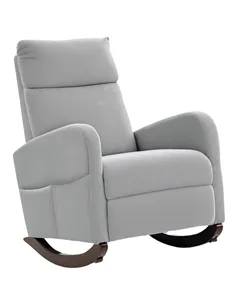 HOMCOM Corduroy Rocking Armchair - Grey