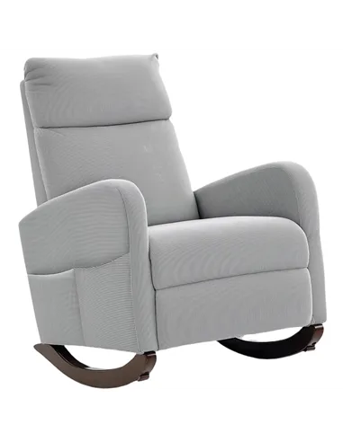 HOMCOM Corduroy Rocking Armchair - Grey