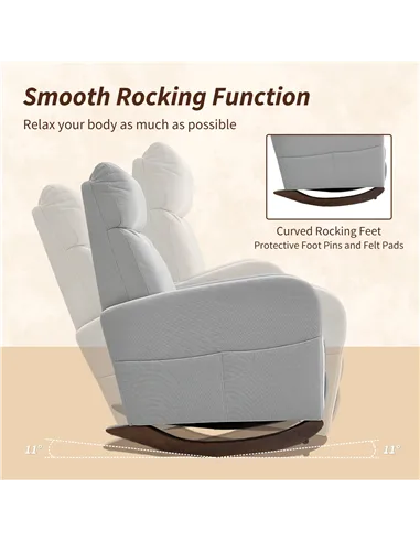 HOMCOM Corduroy Rocking Armchair - Grey