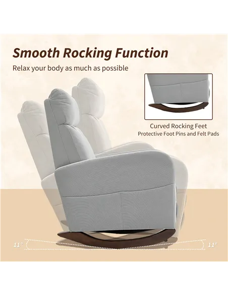 HOMCOM Corduroy Rocking Armchair - Grey