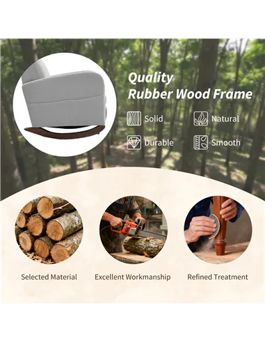 HOMCOM Corduroy Rocking Armchair - Grey