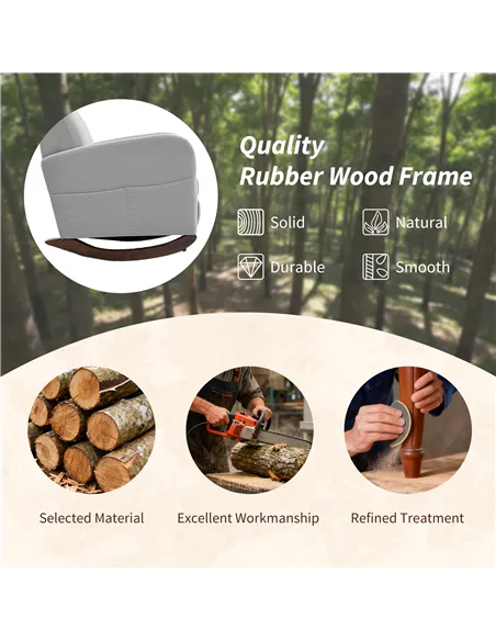 HOMCOM Corduroy Rocking Armchair - Grey