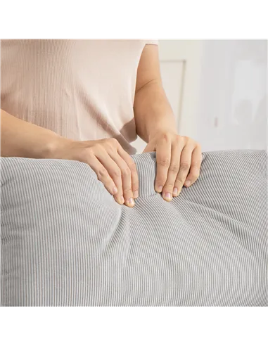 HOMCOM Corduroy Rocking Armchair - Grey