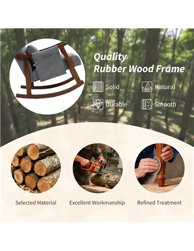 HOMCOM Wood Frame Rocking Accent Chair - Grey