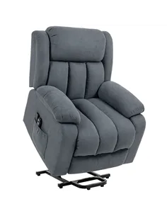 HOMCOM Power Lift Recliner Chair with Massage, Overstuffed Lift Chair for Elderly with Footrest, Remote and Side Pocket, Grey