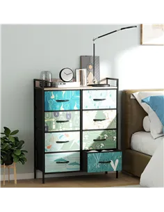 HOMCOM 8-Drawer Chest of Drawers - Blue 2