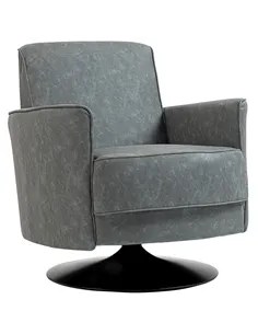 HOMCOM Upholstered Swivel Accent Chair with Thick Padding, Grey