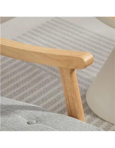 HOMCOM Wood Frame Rocking Accent Chair - Light Grey