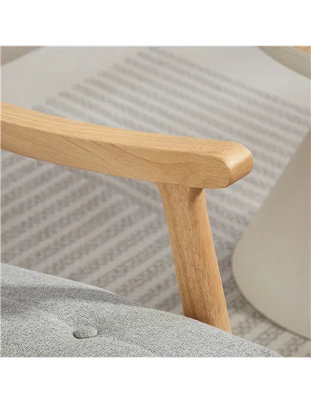 HOMCOM Wood Frame Rocking Accent Chair - Light Grey