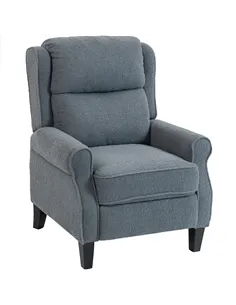 HOMCOM Recliner Armchair with Extended Leg Rest - Grey