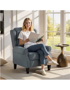 HOMCOM Recliner Armchair with Extended Leg Rest - Grey 2