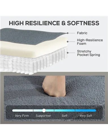 HOMCOM Recliner Armchair with Extended Leg Rest - Grey