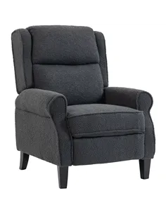 HOMCOM 132° Recliner Armchair, with Extended Footrest - Dark Grey