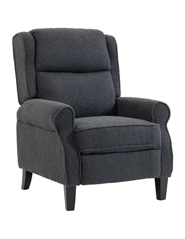 HOMCOM 132° Recliner Armchair, with Extended Footrest - Dark Grey