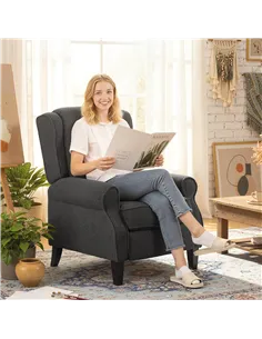 HOMCOM 132° Recliner Armchair, with Extended Footrest - Dark Grey 2