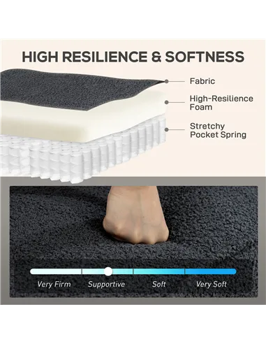 HOMCOM 132° Recliner Armchair, with Extended Footrest - Dark Grey