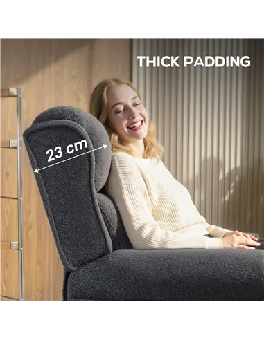 HOMCOM 132° Recliner Armchair, with Extended Footrest - Dark Grey