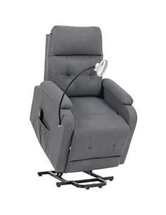 HOMCOM Electric Rise/Recline Armchair, with Reading Light - Grey