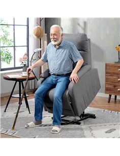 HOMCOM Electric Rise/Recline Armchair, with Reading Light - Grey 2