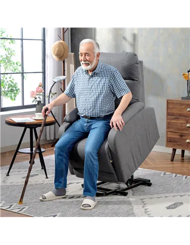 HOMCOM Electric Rise/Recline Armchair, with Reading Light - Grey