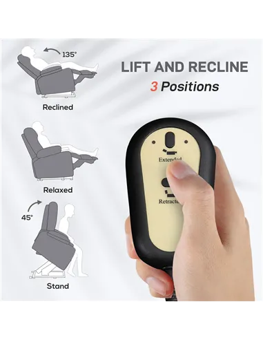 HOMCOM Electric Rise/Recline Armchair, with Reading Light - Grey