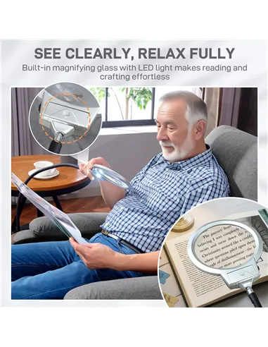 HOMCOM Electric Rise/Recline Armchair, with Reading Light - Grey