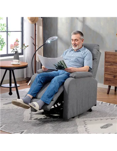 HOMCOM Electric Rise/Recline Armchair, with Reading Light - Grey