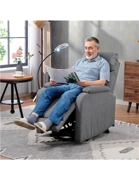 HOMCOM Electric Rise/Recline Armchair, with Reading Light - Grey