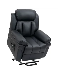 HOMCOM Power Lift Chair Recliner for Elderly, Electric Recliner Chair, Overstuffed Faux Leather Riser and Reclining Armchair wit