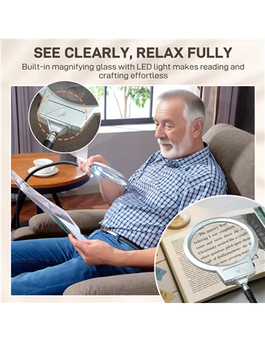 HOMCOM Electric Rise/Recline Armchair, with Reading Light - Brown