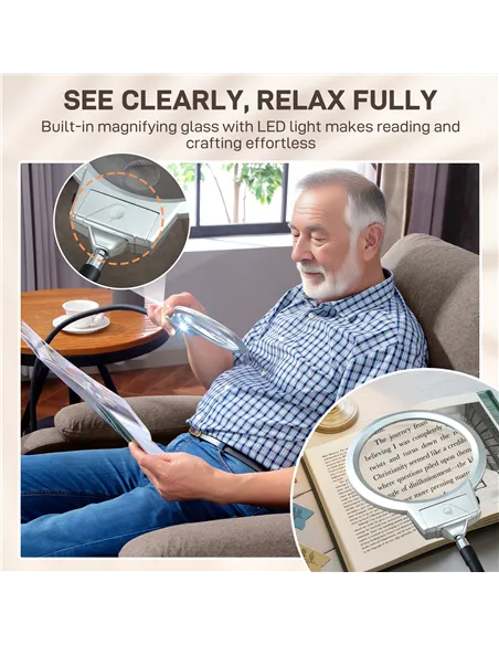 HOMCOM Electric Rise/Recline Armchair, with Reading Light - Brown