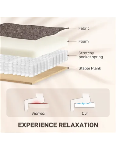 HOMCOM Electric Rise/Recline Armchair, with Reading Light - Brown